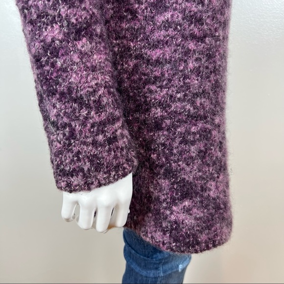 Laura Ashley Womens Sweater Size XL Purple Boucle Knit Long One Button Cardigan - Picture 11 of 16